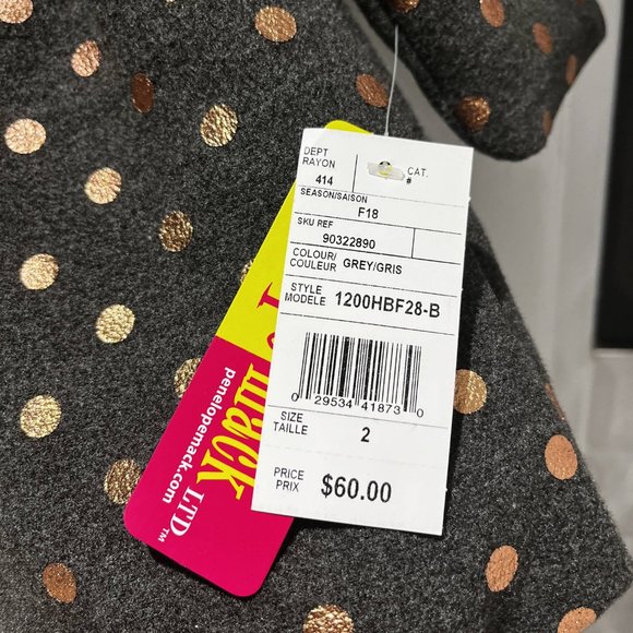 Penelope Mack NWT Girls polka dot peacoat (Size 2T) - Picture 3 of 4